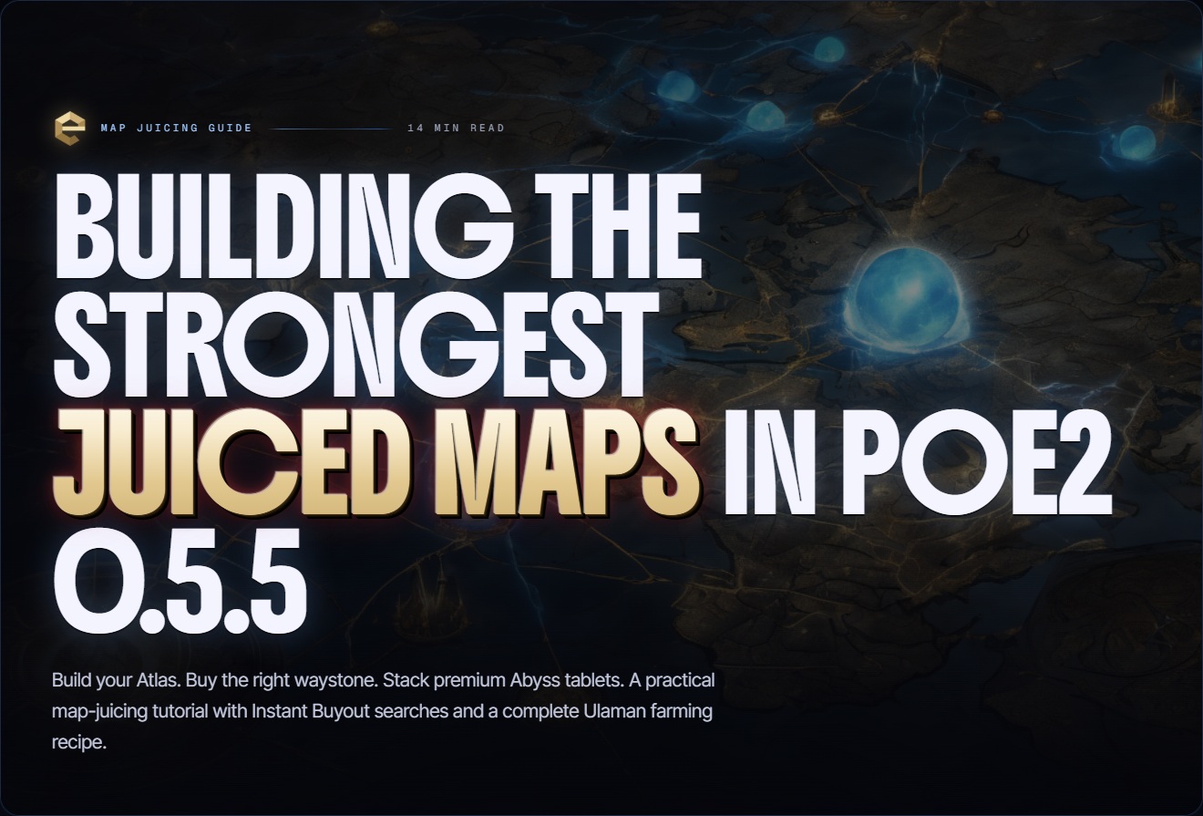 Dark fantasy arcane atlas with glowing blue and gold ley-lines and currency orbs