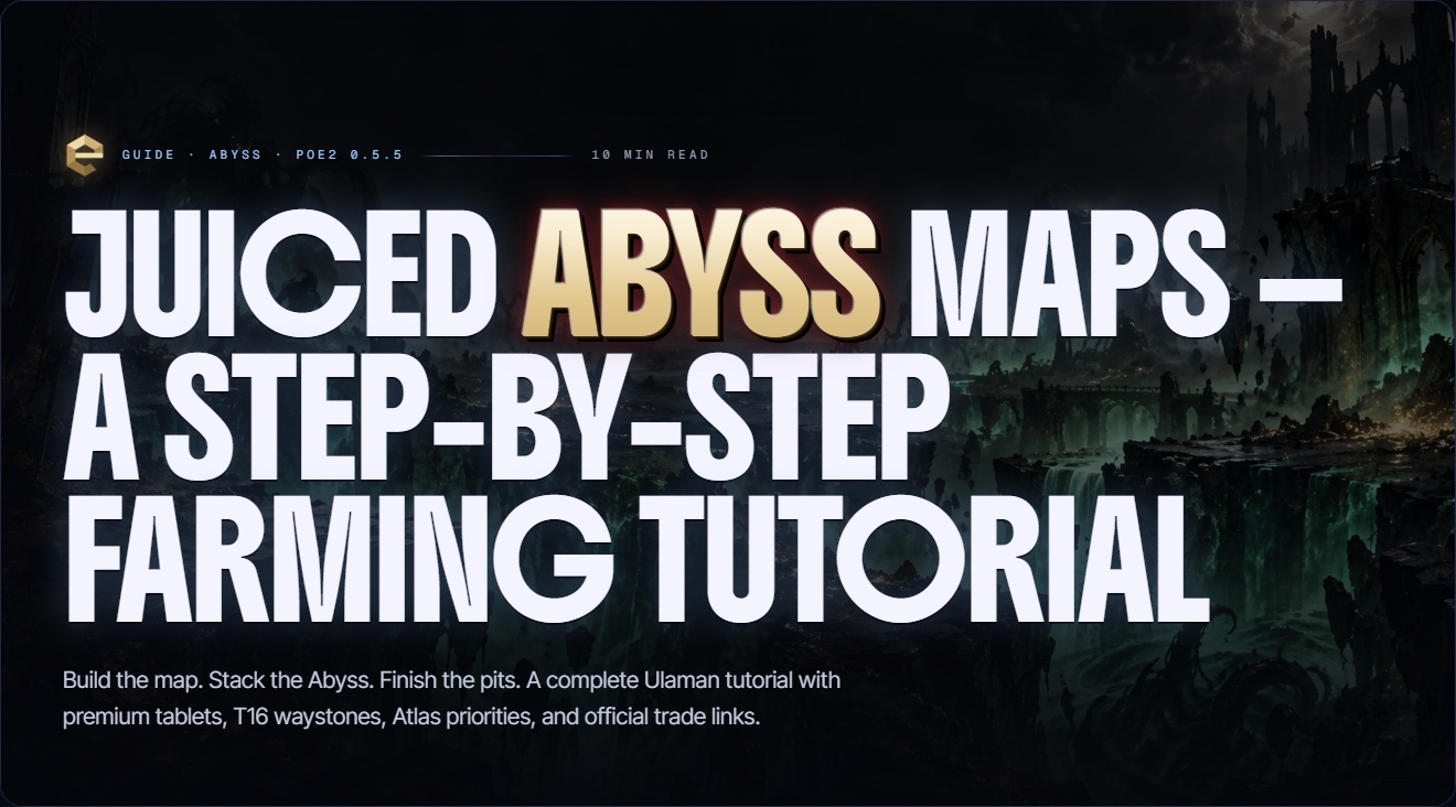 Illustrated dark fantasy Abyss landscape with emerald fissures and shadowy creatures; editorial artwork, not a gameplay screenshot.